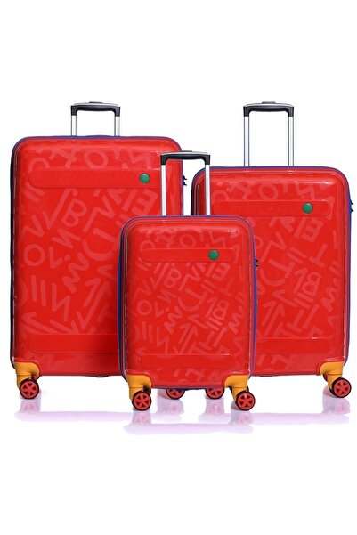 United Colors of Benetton 14bnt200-set-kr Kırmızı Unisex 3 Lü Set Bavul