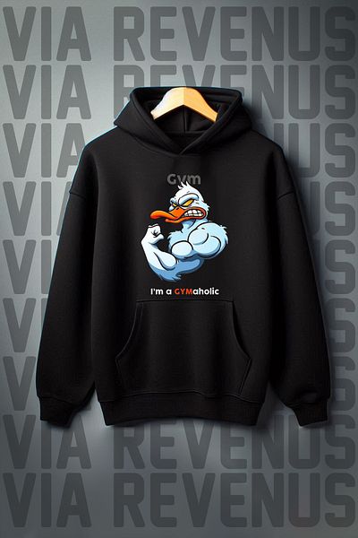 Vordevia Gym Duck Kangaroo - Ribbed Oversize Hooded Sweatshirt Made of 3 Thread