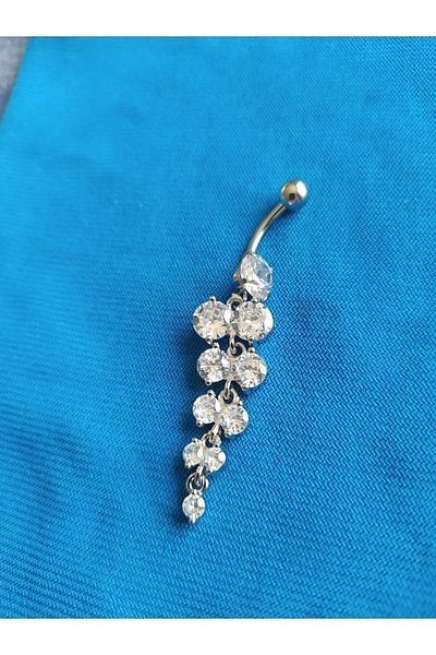 AyçaSilver Dangle Zircon Stone Grape Saliva Belly Piercing