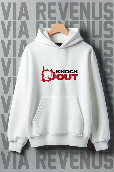 Vordevia Kangaroo Pocket Pattern - 3 Thread Ribbed Oversize Hooded Sweatshirt