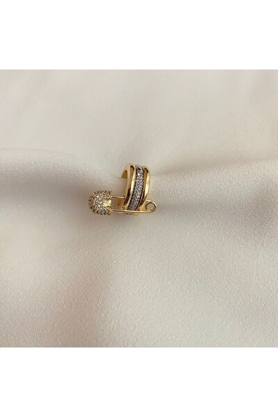 Okkostore Kadın Çengelli Iğne Detaylı Kıkırdak Küpe Earcuff
