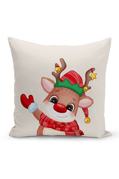 Bertille Home New Year Series Double Sided Digital Printed Throw Pillow Case (Christmas Christmas Cushion Cover)