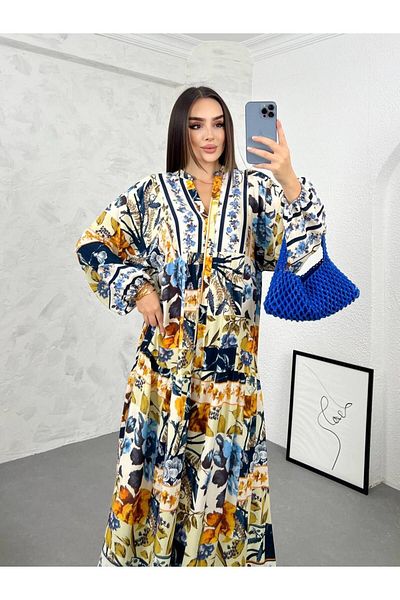 PREMİER VİE Φόρεμα Hijab με φλοράλ στάμπα βισκόζης