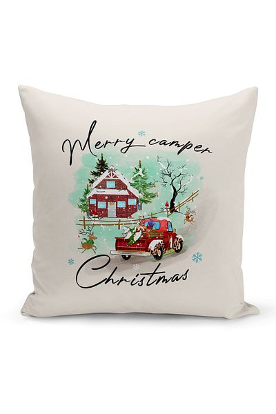 Bertille Home New Year Series Double Sided Digital Printed Throw Pillow Case (Christmas Christmas Cushion Cover)