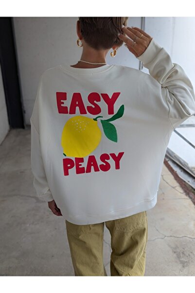 Jose Clothing Σειρά Amalfi - oversized με τύπωμα επένδυση fleece Φούτερ από οργανικό βαμβάκι