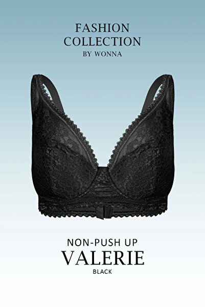 White Lady Valerie Black Lace Recovery Bra - Pad Detailed