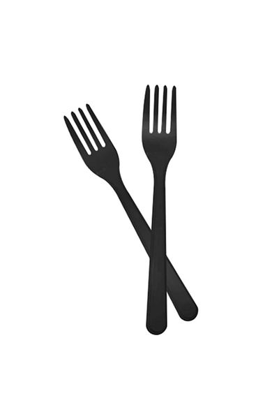 MG HOME 100 Pieces Plastic Black Fork - for Luxury Use