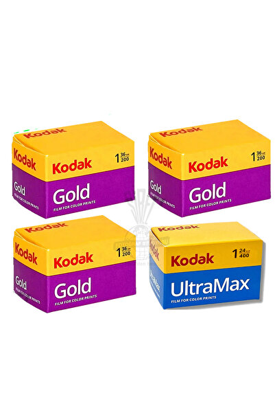 Kodak Renkli Fotoğraf filmi Kodak Gold 200 3 adet alana 1 adet ultramax 24 fi...