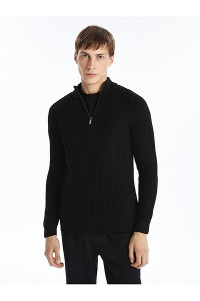 LC Waikiki Men's Knitwear Sweater - Stand Collar, Long Sleeve