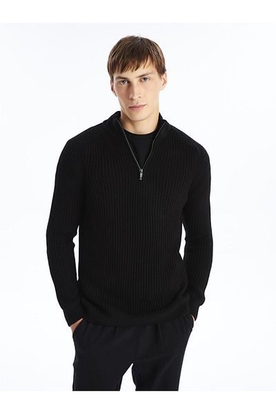 LC Waikiki Men's Knitwear Sweater - Stand Collar, Long Sleeve