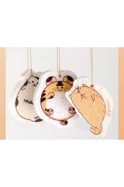 Alvin 3 Pieces Magic Cleaning Sponge - Cartoon Animal, Compressed Scouring Pads, Kitchen