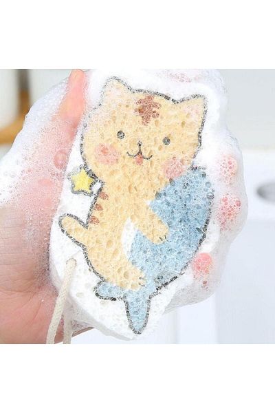 SAVORYHOME magic cleaning sponge cartoon animal compressed wood pulp scouring pads kitchen non-stick