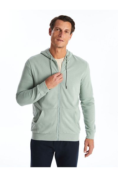 LC Waikiki Hooded Long Sleeve Men's Zippered Sweatshirt