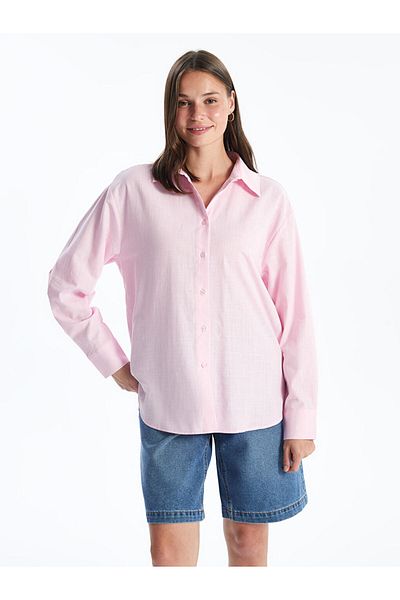 LC Waikiki Long Sleeve Plain Women's Oversize Shirt