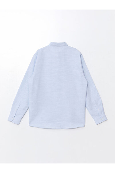 LC Waikiki Ανδρικό μακρυμάνικο πουκάμισο Dobby με λεπτή εφαρμογή