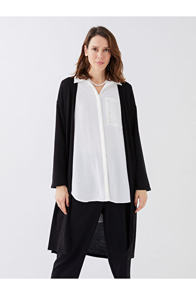 LC Waikiki Shawl Collar Plain Long Sleeve Women's Knitwear Cardigan