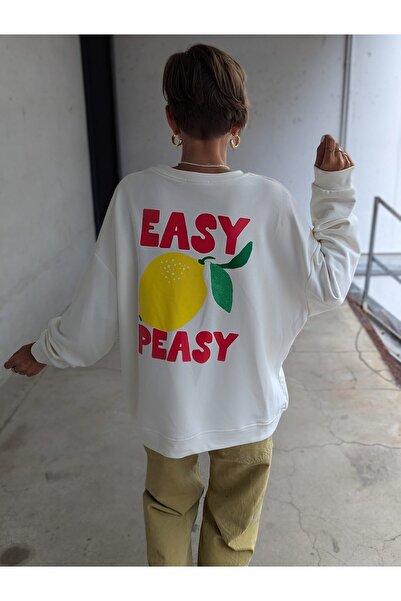 Jose Clothing Σειρά Amalfi - oversized με τύπωμα επένδυση fleece Φούτερ από οργανικό βαμβάκι