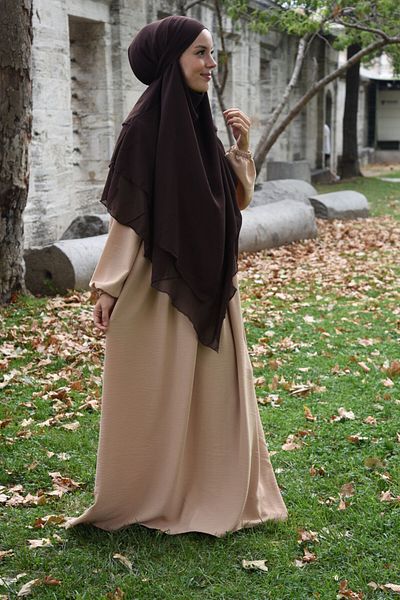 Fashion journey Airobion Fabric - Hijab Ferace Φόρεμα με πλισέ και φερμουάρ