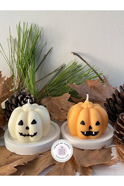 lıghts of candle handmade & 2020 Cadılar Bayramı- Halloween Portakal Kokulu 2...