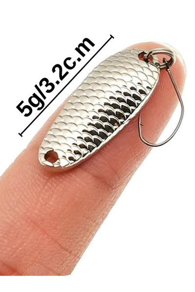 eagenset Kaşık 5g/3.2c.m Gümüş Yapay Yem, Spin, Rapala, Jig Yem, Zoka Yem, Al...