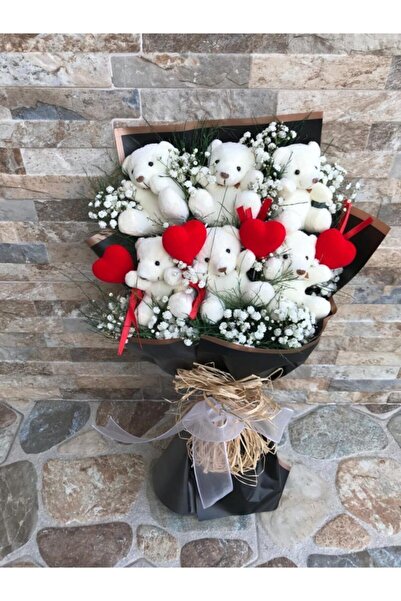 Flowers Ayıcıklı Kalpli Buket