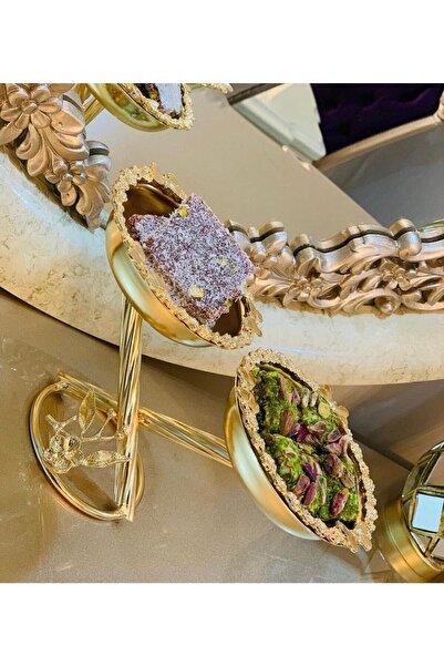 İmren Collection Brass 2 Compartment Snack Serving Bowl