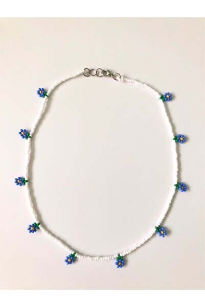Handmade Minimal Boncuk Papatya Kolye