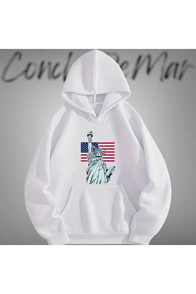 Vordevia Statue Printed Freedom Oversize Sweatshirt