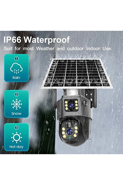 All Avcill PLX-SG4001İPC V380 PRO 4G Sim Kartlı 4MP 2 Kameralı Solar Panelli ...