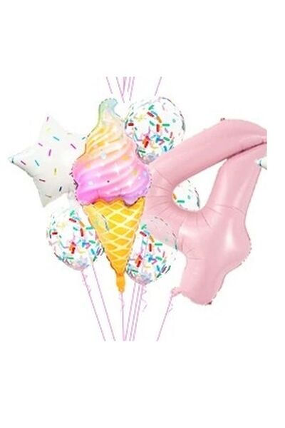 DÜVENCİ TİCARET مجموعة بالونات من رقائق الآيس كريم
