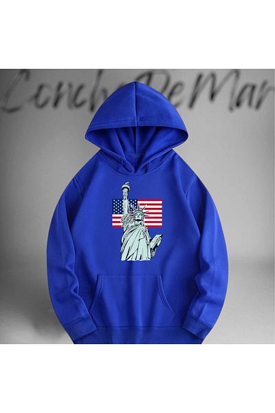 Vordevia Hanorac oversize cu imprimeu Statuie Liberty