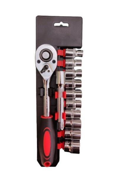 Solid 1/2'' Lokma Anahtar Takımı Seti Cr-v Çeliği Krom 12 Parça