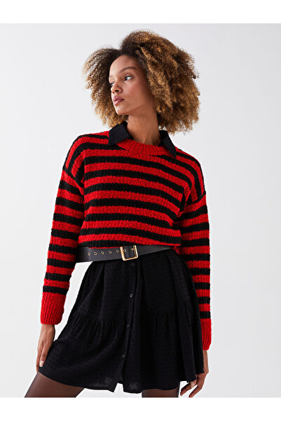 LC Waikiki Crew Neck Striped Long Sleeve Women's Knitwear Sweater