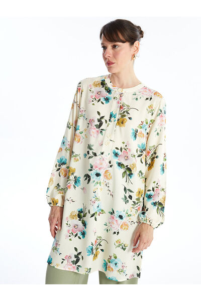 LC Waikiki Lcw Crew Neck Floral Long Sleeve Women's Tunic