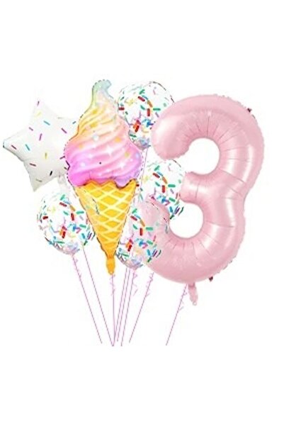 DÜVENCİ TİCARET DONDURMA FOLYO BALONLU YAŞ BALON SETİ