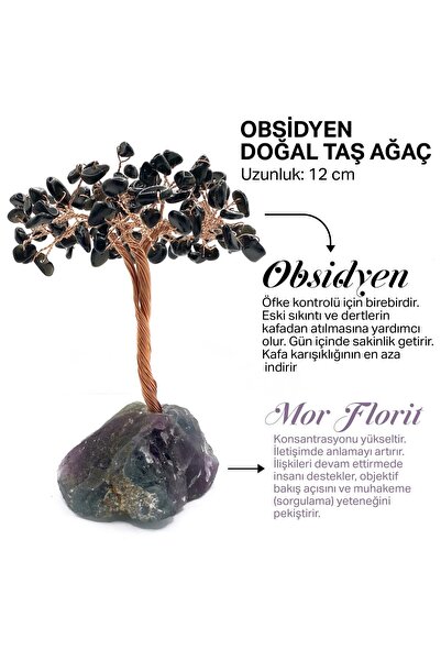 OSMANLI DEĞERLİ TAŞ Sertifikalı Hakiki Orijinal Doğal Taş Obsidyen Ağaç - Alt...