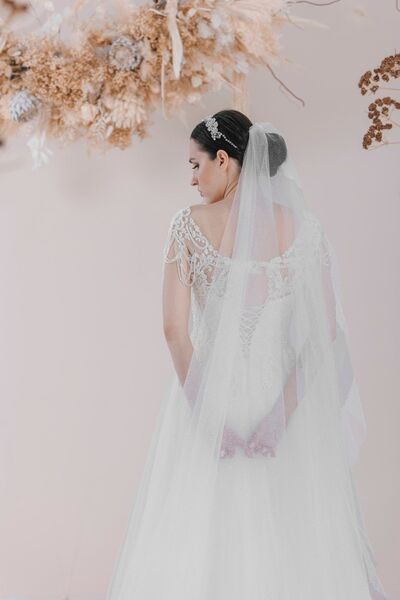 bride in love Glitter Tulle, 3 Meter Long Veil, Long Glitter Veil