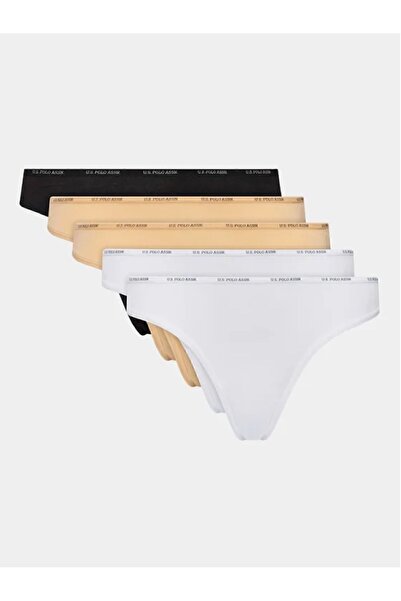 U.S. Polo Assn. Kadın Mix Renkli 5'li Paket Likralı Pamuklu Modal Düşük Bel Slip Külot