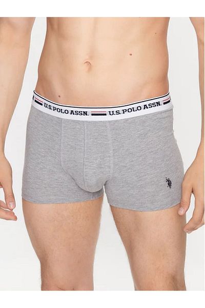 U.S. Polo Assn. Ανδρικά 3-Πάκετο Λικραρισμένα Βαμβακερά Boxer - Σκούρο Μπλε, Κόκκινο & Γκρι Μελανζé