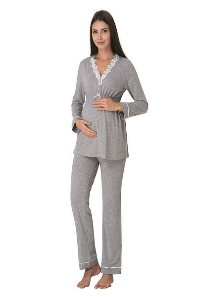 ByLohusa Effortt Gray Maternity Pajama Set