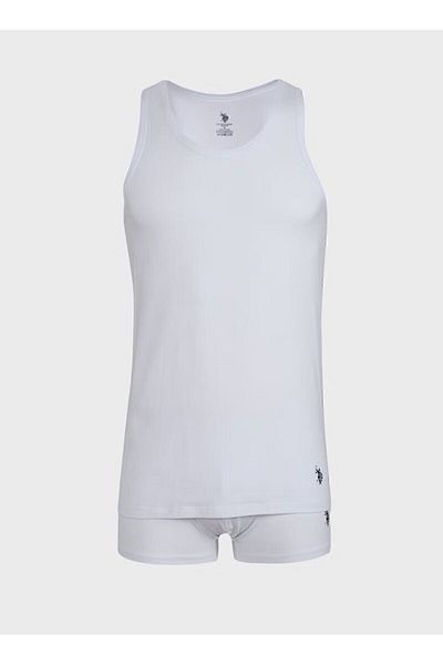U.S. Polo Assn. Ανδρικό λευκό βαμβακερό μοντάλ σετ 2 τεμαχίων εσώρουχο & μπόξερ
