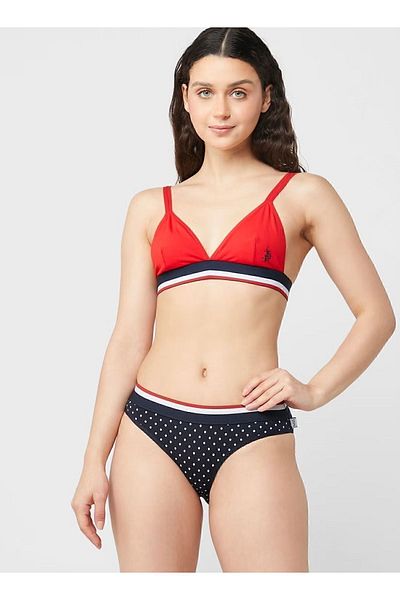 U.S. Polo Assn. Women's Cotton Lycra Polka Dot Set of 2 Bustier Shorts