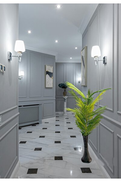 Cennet Home Areka bambu dalı desenli filayağı mika vazoda dekoratif yapay ağaç