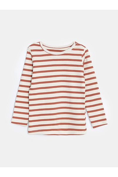 LC Waikiki Striped Crew Neck Long Sleeve Pajama Set for Baby Boy