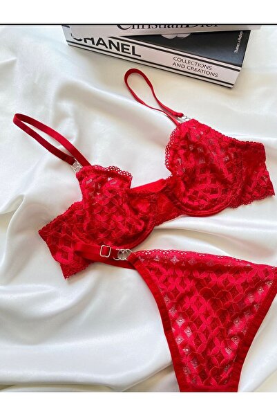 Kırmızı Bralet Takımı (Sütyen & Tanga)