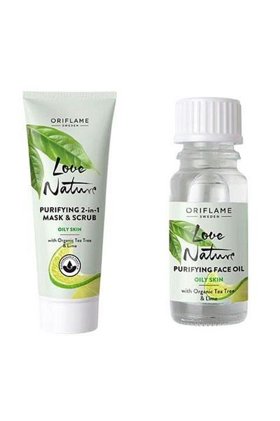 Oriflame Love Nature Purifying Facial Oil & Love Nature 2 in 1 Mask and Purifying