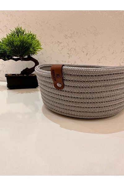REYGON TEKSTİL wicker OVAL JUTE, HAND WOVEN BASKET BATHROOM AND KITCHEN ORGANIZER S7
