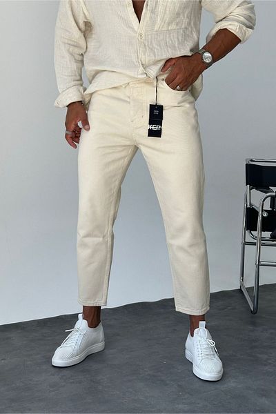 MADZEYMODA Boyfriend Ανδρικό Μπεζ Τζιν Τζιν
