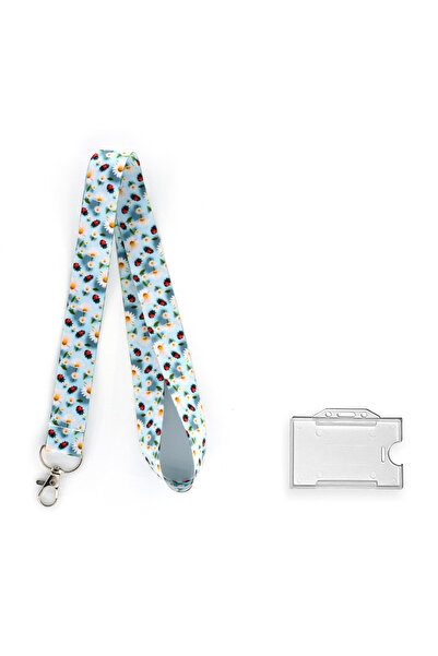 YİĞİTBAŞI Beyaz Papatya Desen Boyun İpi Ve Telefon Askısı Okul ,hastane , BOY...