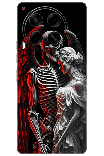 Camon Tecno 30 5G (CL7) Uyumlu Kılıf Desen Baskılı Silikon İskelet ve Melek A...